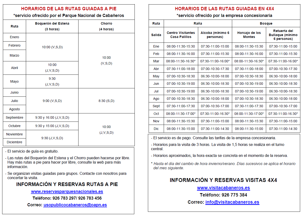 Horarios Rutas