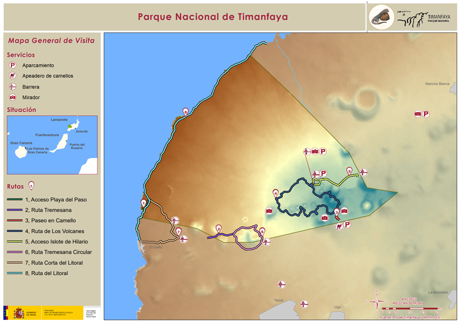 Mapa del P. N. de Timanfaya