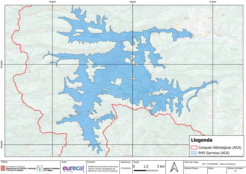 Mapa detalle Sistema acuífero fluvio-volcánico de la Garrotxa