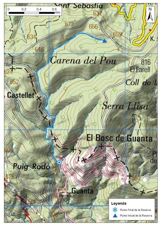 Mapa detalle Torrente de Guanta 