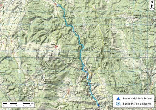 Mapa detalle río Ebrón