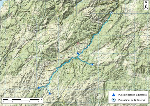 Mapa detalle Río Zumeta (desde su nacimiento hasta el Embalse de la Novia)