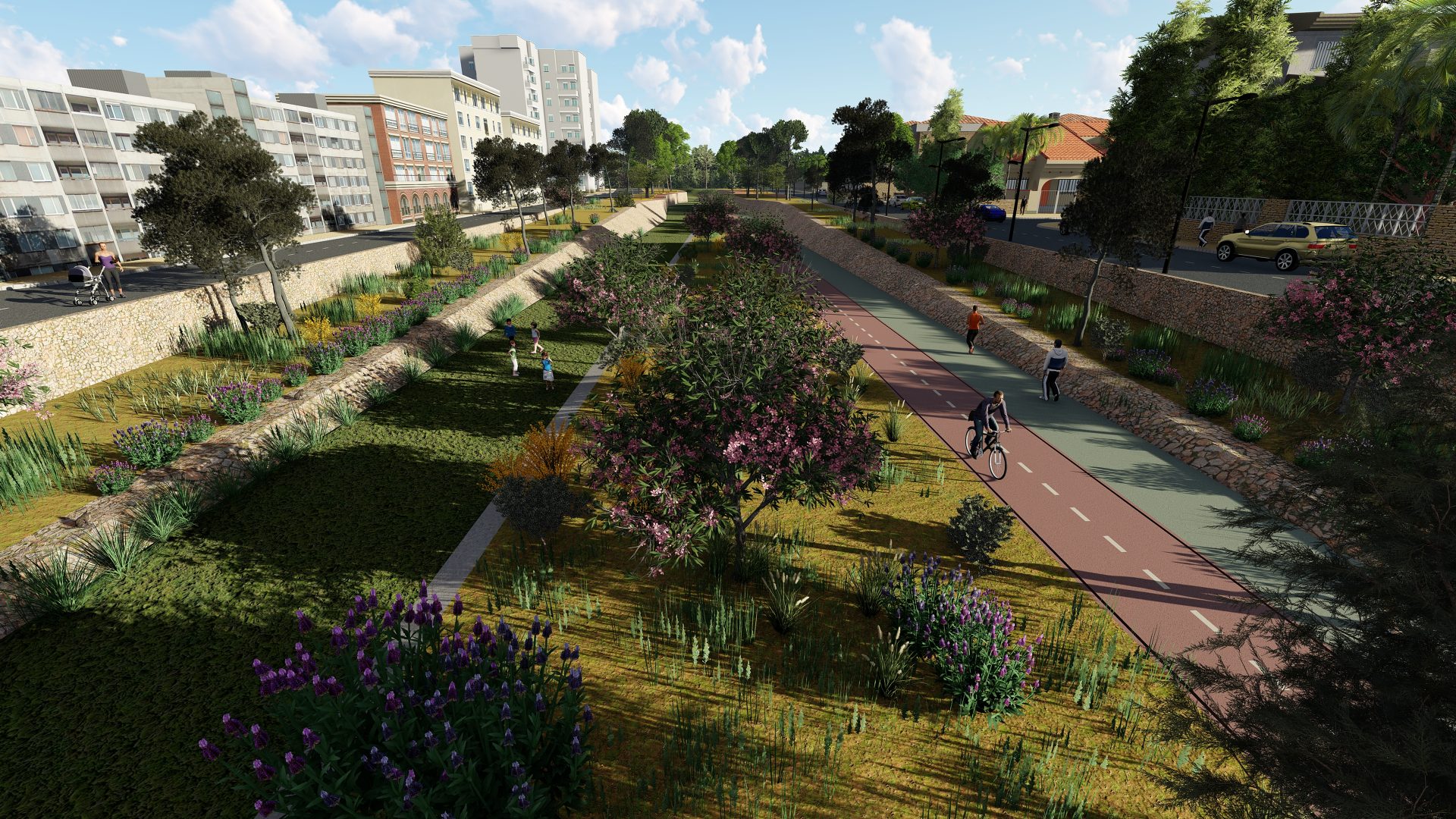  Vista proyectada desde aguas abajo del Parque de Las Peñas Huertanas