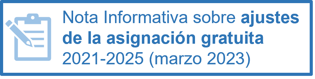 Nota informativa sobre ajustes de asignación gratuita