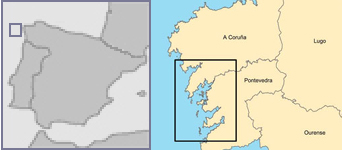 Mapa de localización de Islas Atlánticas de Galicia