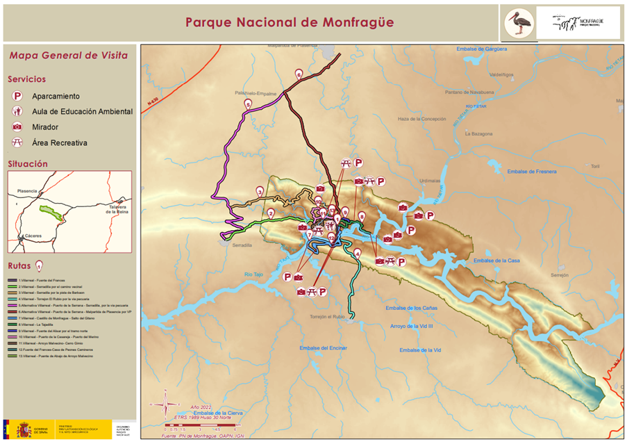 Mapa del P.N. Monfragüe