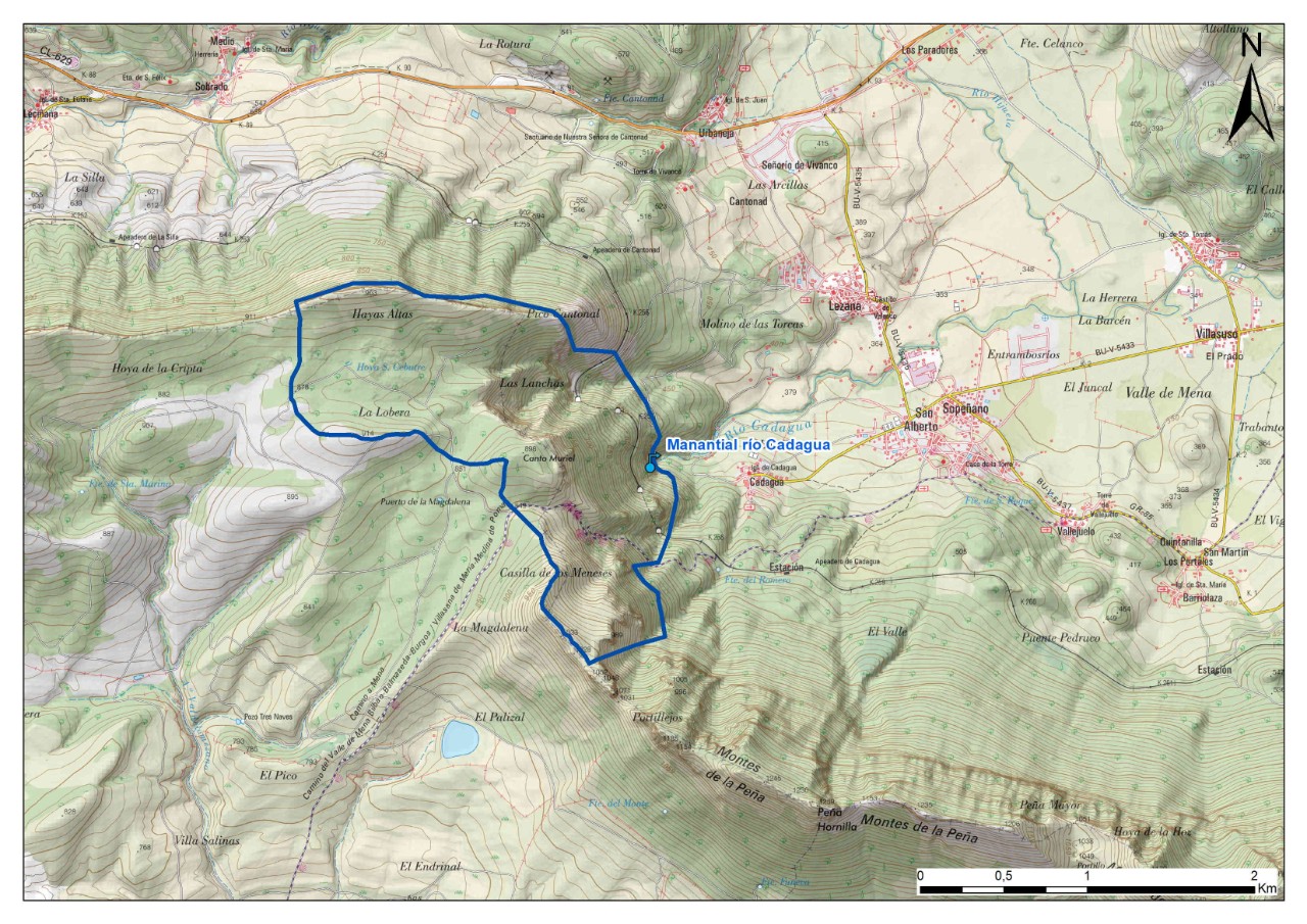 Mapa detalle Manantial del río Cadagua