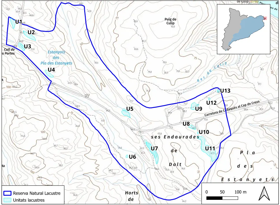 Mapa detalle Estanyols del Pla d’Estanyets