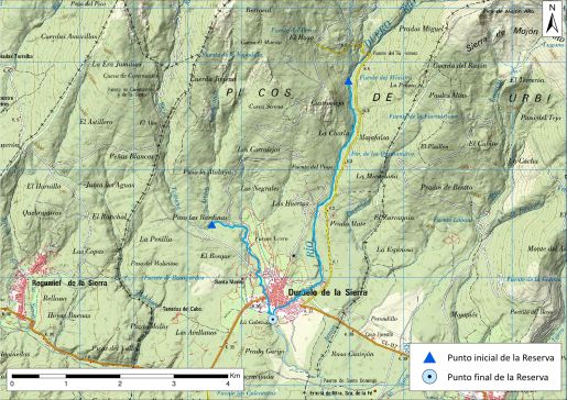 Mapa detalle Alto Duero (hasta Duruelo de la Sierra)