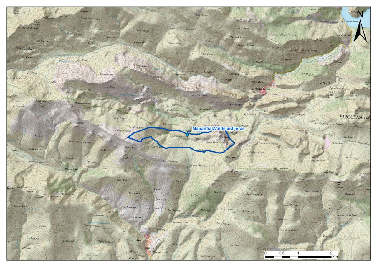 Mapa detalle Manantial Valdelastijeras