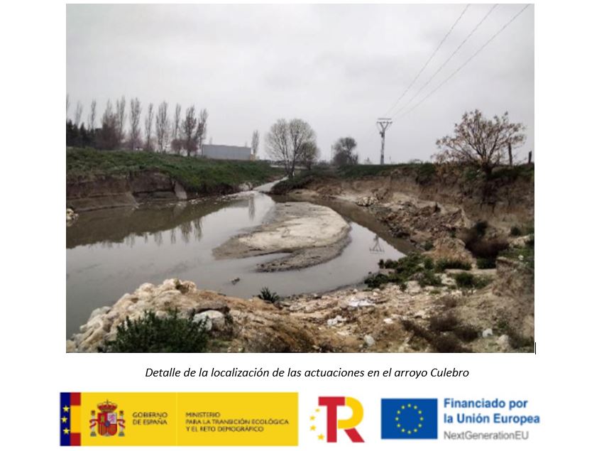 Detalle de la localización de las actuaciones en el arroyo Culebro