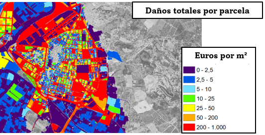 Ejemplo de estudio a nivel catastral de daños en la Ribera del Júcar