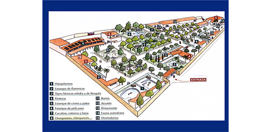 Plano figurativo de un parque zoológico Composición: Federico Guillén-Salazar