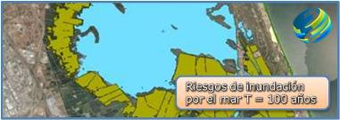 Ejemplo de Mapas de riesgo de inundación por el mar T=100 años