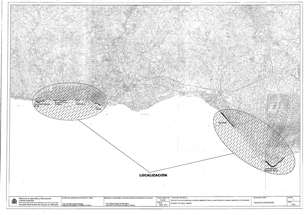 Localización de las obras en Adra- plano de situación