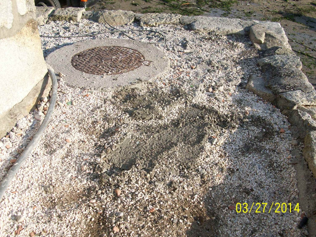 Relleno de hueco en trasdós de muro