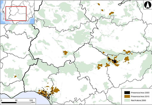 Mapa de distribución del lince ibérico