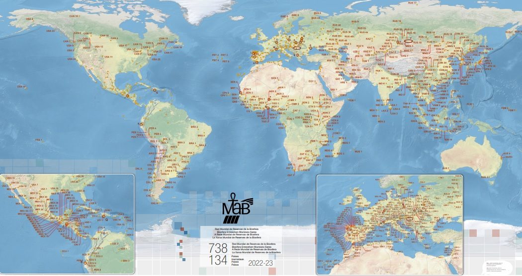Mapa de las reservas de la biosfera