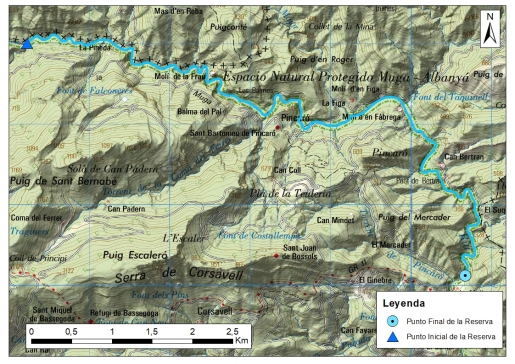 Mapa detalle Cabecera de la Muga 