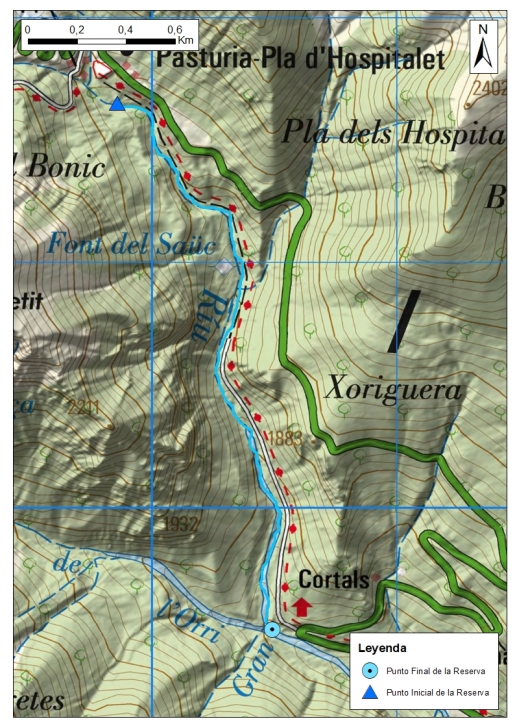 Mapa detalle Cabecera del Ter 