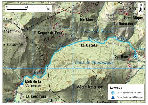 Mapa detalle Riera de Oix 