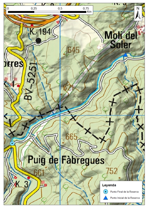 Mapa detalle Tramo Medio de la Riera Major 