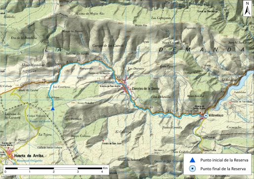 Mapa detalle Río Najerilla desde su nacimiento hasta el río Neila