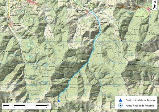 Mapa detalle Río Tirón desde su nacimiento hasta la población de Fresneda de la Sierra