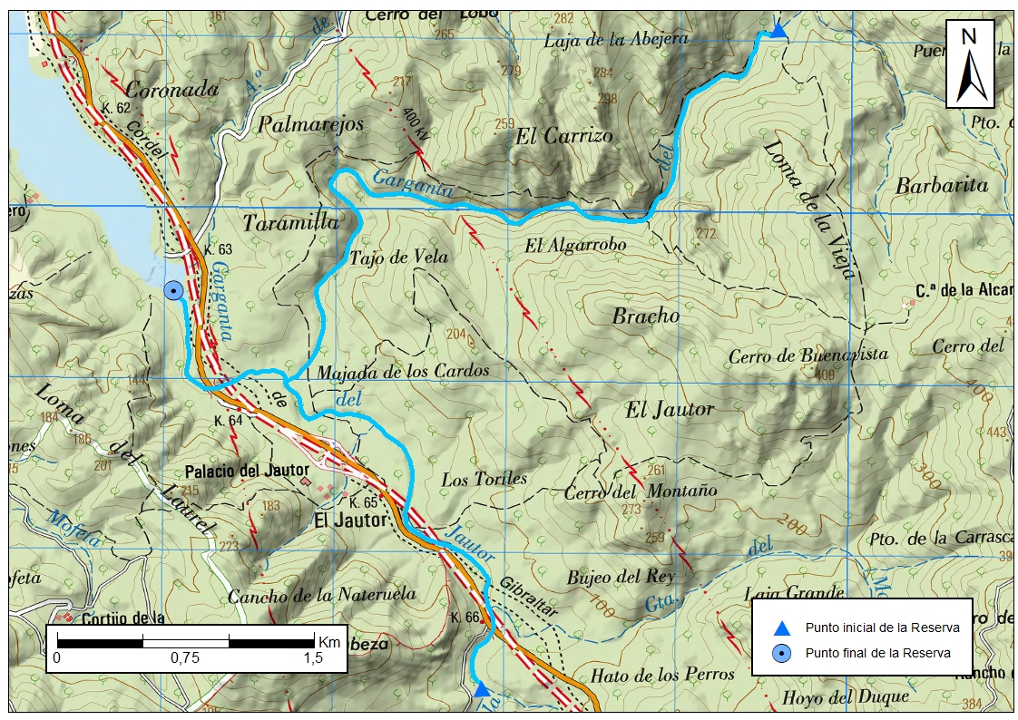 Mapa detalle Garganta del Gavilán