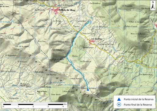 Mapa detalle Garganta de las Lanchas