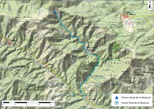 Mapa detalle río Batuecas