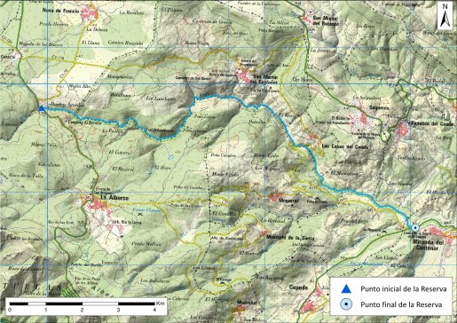 Mapa detalle río Francia