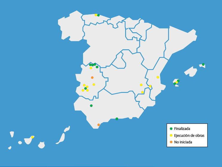 Mapa de actuaciones Fondos FEDER