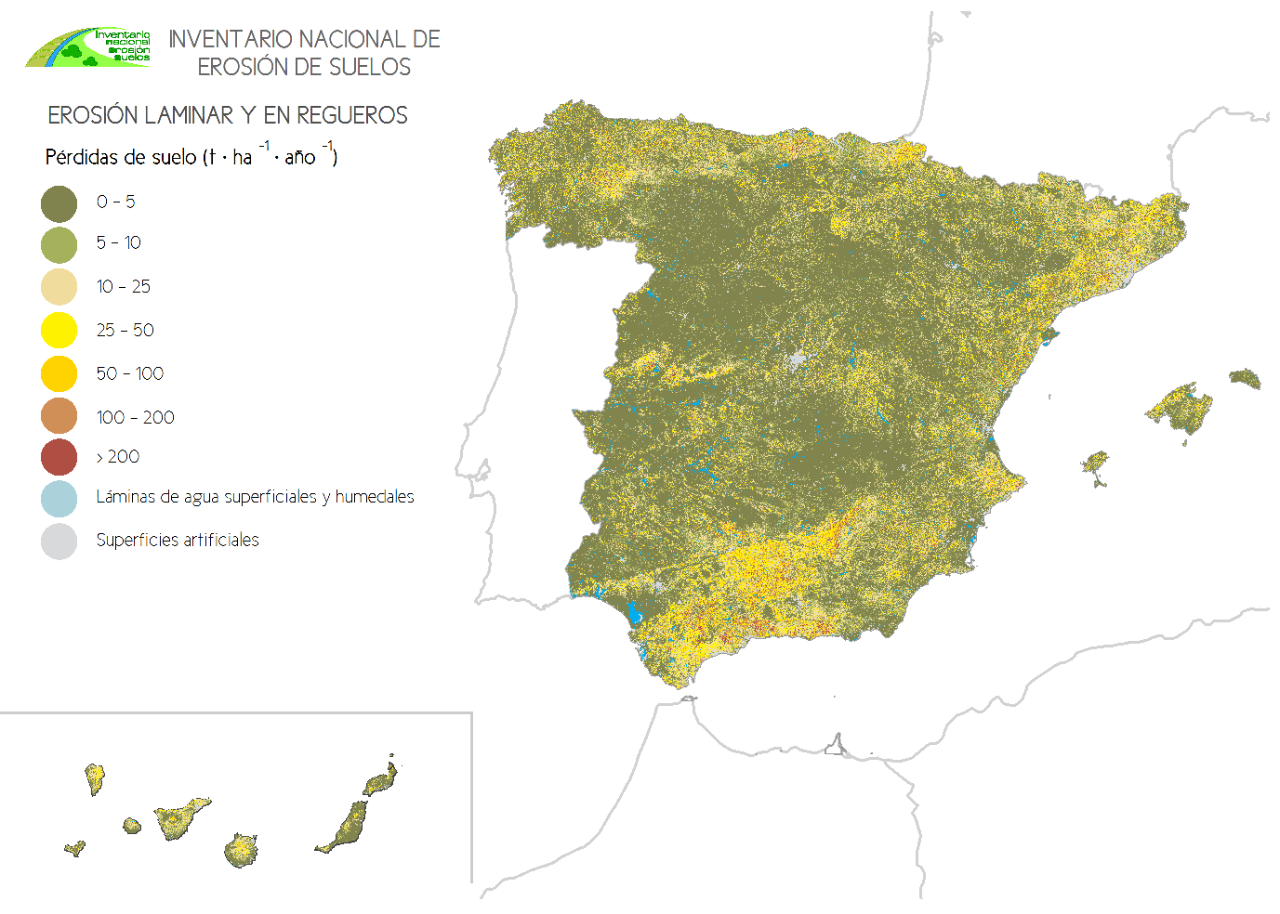 Mapa que refleja el estado actual del INES por provincias