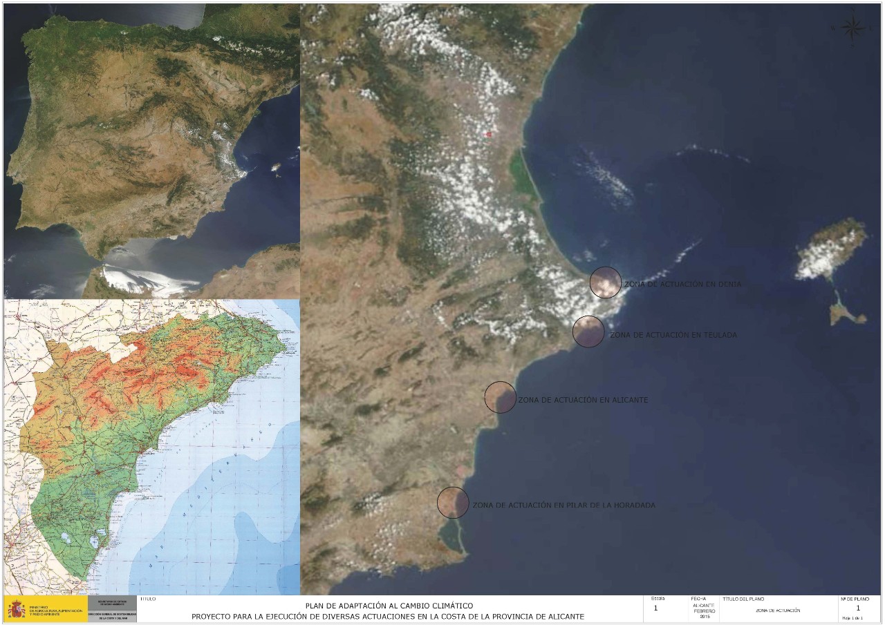 Plano de situación de las actuaciones del plan PIMA Adapta en Alicante