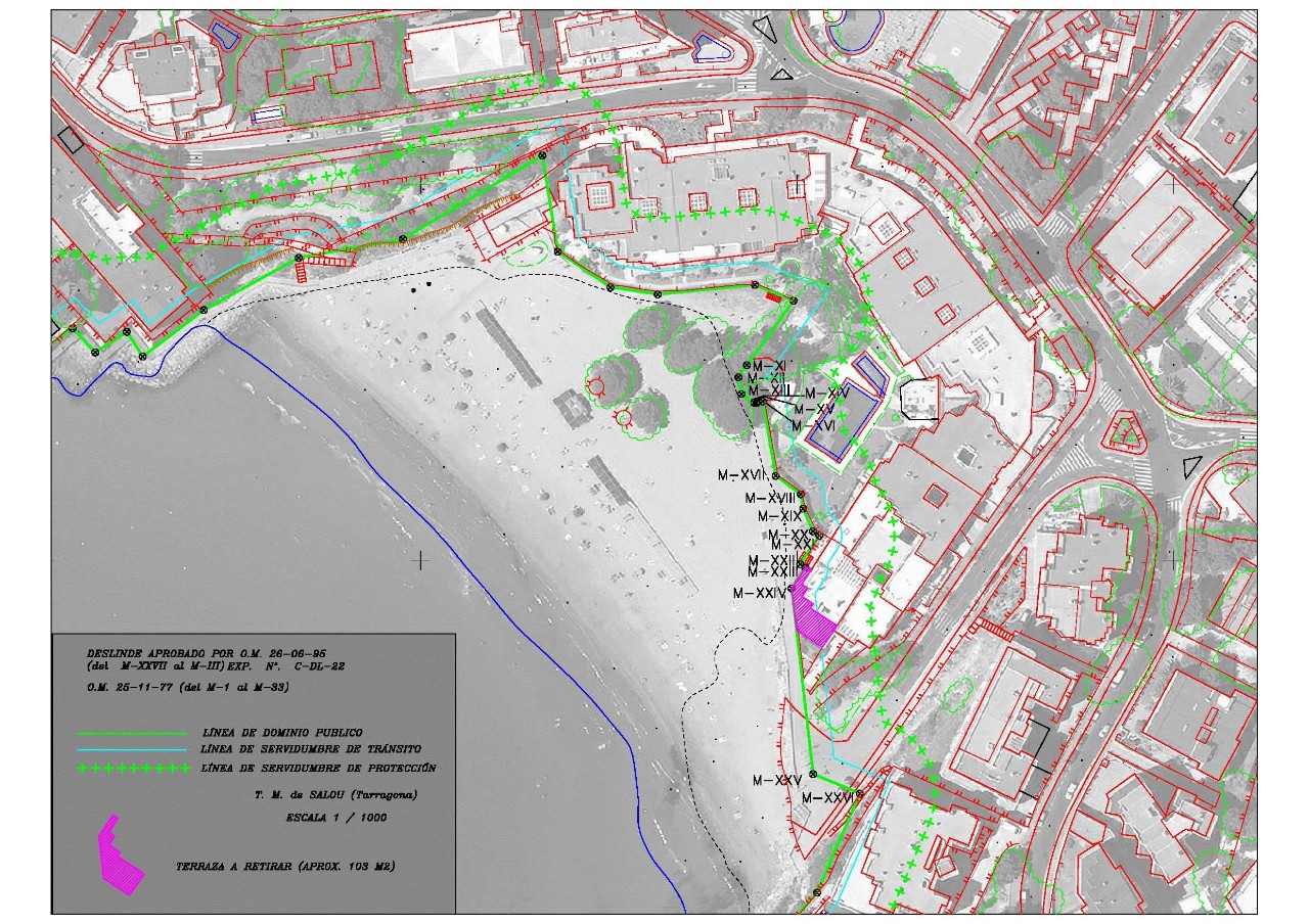 Plano de los límites de DPMT en Salou