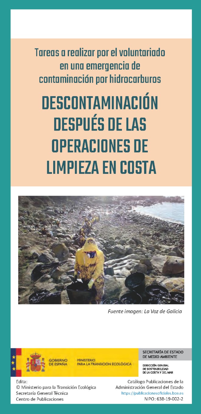 Tríptico-Descontaminación después de las operaciones de limpieza en costa