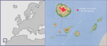 Mapa de localización del Parque Nacional de Garajonay