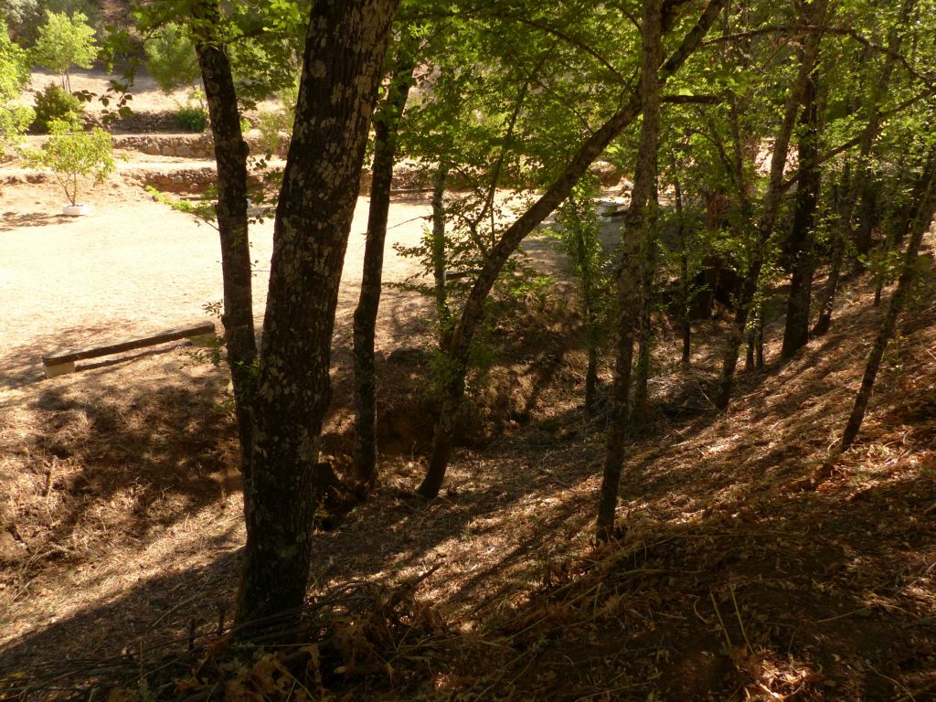 Zona de recreo junto al cauce de la reserva natural fluvial Arroyo Bejarano en época de estiaje