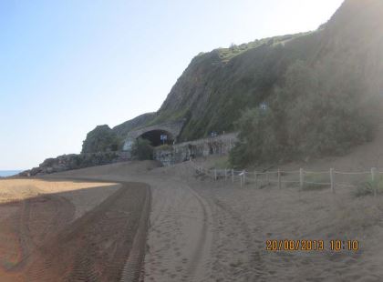 Plan PIMA Adapta – Proyecto de restauración de la duna de la playa de Santiago.(Zona del drenaje transversal de la N-634). Antes.