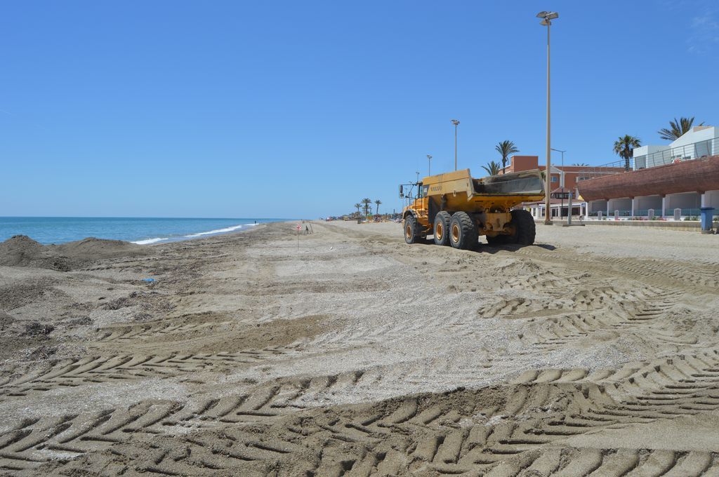 Playa de la Laja del Palo (Durante las obras)