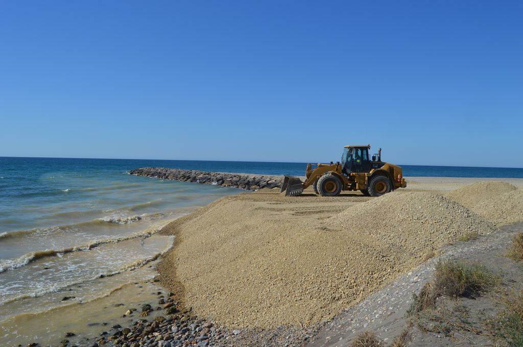 Playa de El Perdigal (Durante las obras)