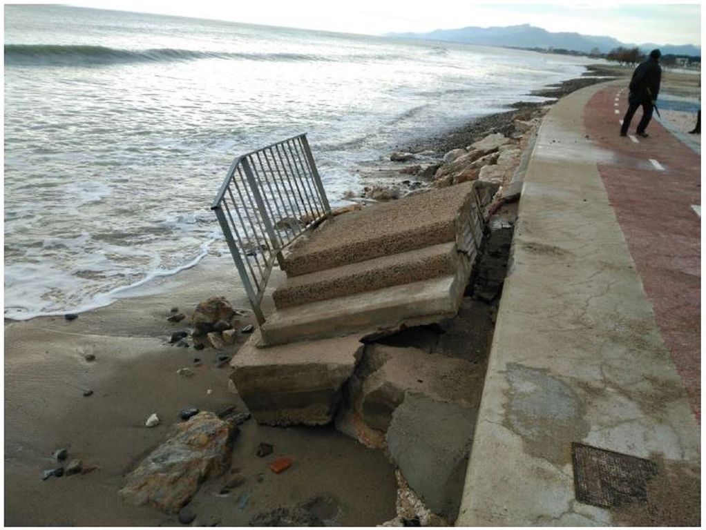 Daños por temporales de 2017 - Playa de Cambrils en Tarragona