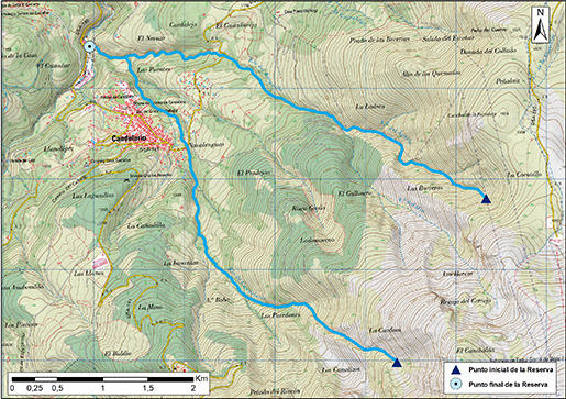 Mapa detalle Río Barquillo y Río de Candelario