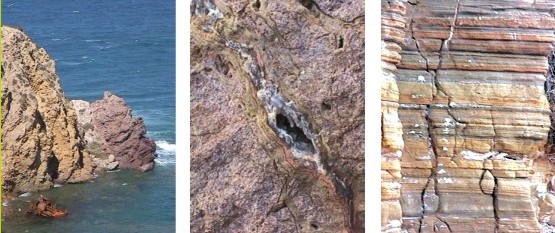Diferentes tipos de roca en las Islas Chafarinas